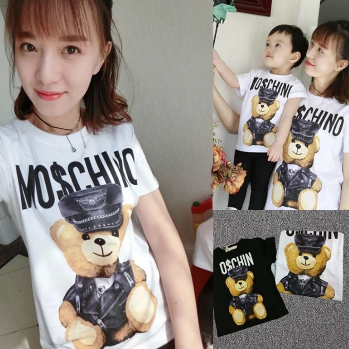 2018夏服新品韓国子供服　Bear柄　3D　大人サイズ・子供サイズ　半袖Ｔシャツ
