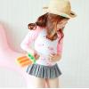 2018夏服新品韓国子供服　フラミンゴ柄　水着　上下セット