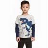 2019春服新作韓国子供服　男の子　恐竜　長袖Ｔシャツ