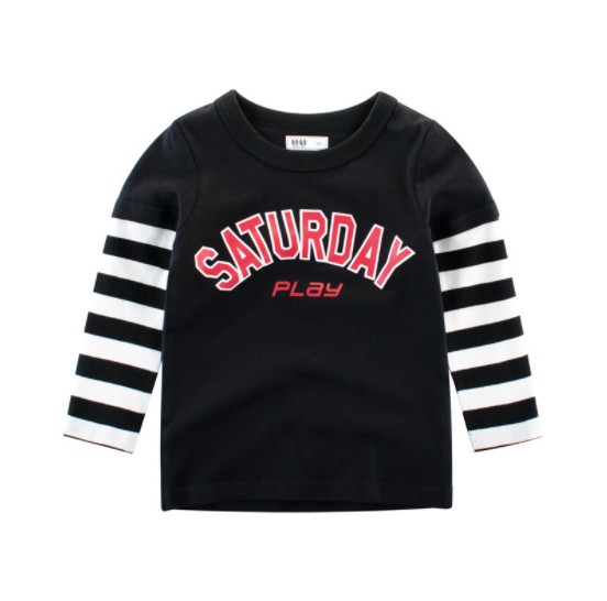 2019春服新作韓国子供服　男の子　ボーダー　長袖Ｔシャツ
