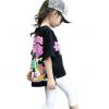 2019夏服新作韓国子供服　女の子  英文字柄　Ｔシャツ