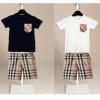 2019夏服新作韓国子供服　男の子　チェック柄　上下セット