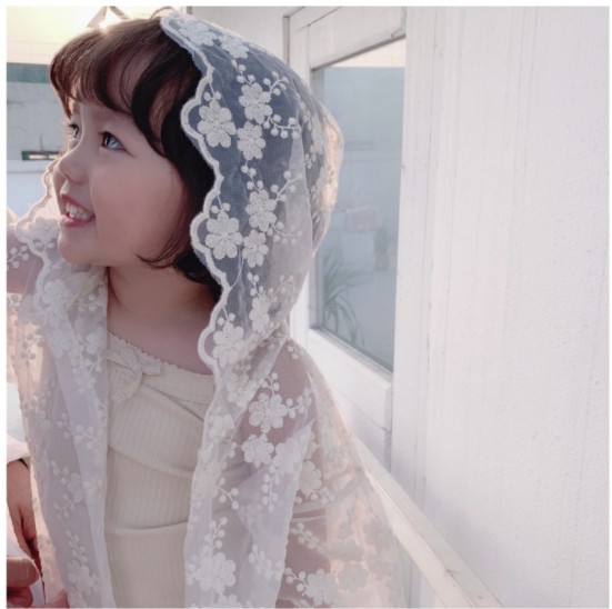 2019夏服新作韓国子供服　女の子　レース　花柄　日焼け止め服