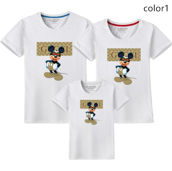 2019夏服新作韓国子供服　ミキー柄　親子　半袖Ｔシャツ