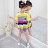 2019夏服新作韓国子供服　女の子　ボーダー　ロングＴシャツ