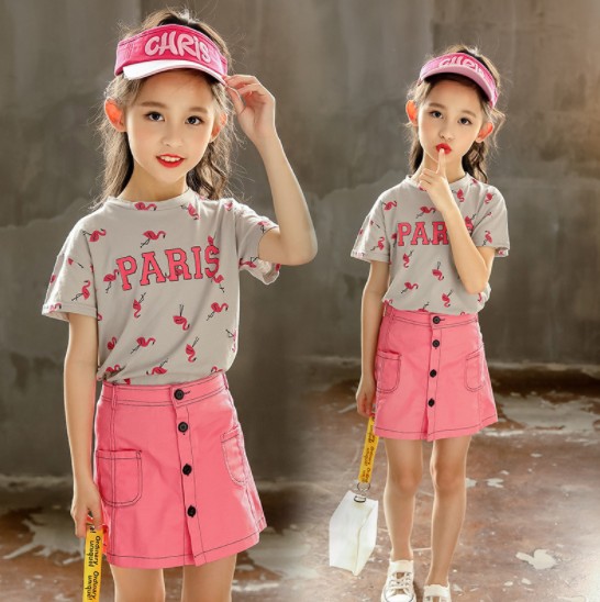 2019夏服新作韓国子供服　女の子　フラミンゴ  上下セット