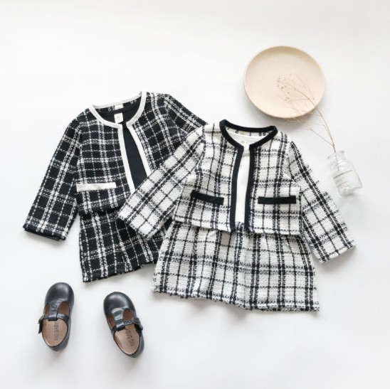 2019秋服新作韓国子供服　女の子　シャネル風　2点セット