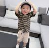 2020夏服新作韓国子供服　男の子　ボーダー柄　上下セット