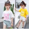 2020夏服新作韓国子供服　女の子　英字ロゴ　半袖Ｔシャツ