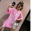 2020夏服新作韓国子供服　女の子  2色　ロングＴシャツ