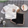 2020夏服新作韓国子供服　男の子　チェック柄　上下セット