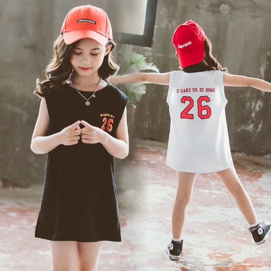 2020夏服新作韓国子供服　女の子　かわいい　ロングｔシャツ