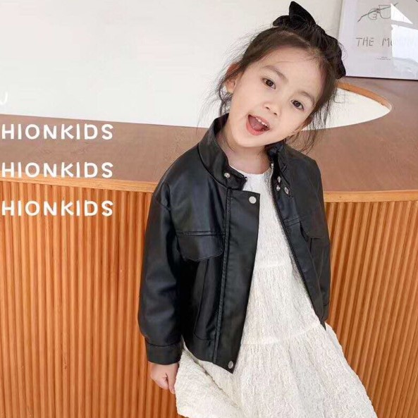 2020秋服新作韓国子供服　女の子　PU　コート