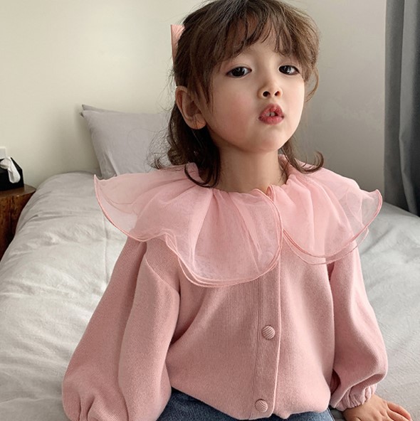 2020秋服新作韓国子供服　女の子　レース　3色長袖Ｔシャツ