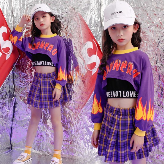 2021春服新作韓国子供服　女の子　チェック柄　スカート