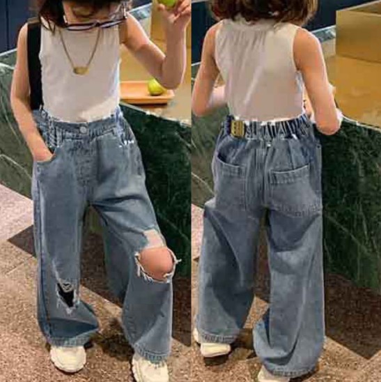 2021春服新作韓国子供服　女の子　ジーンズ