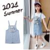 2021夏服新作韓国子供服　女の子　デニム　サロペット