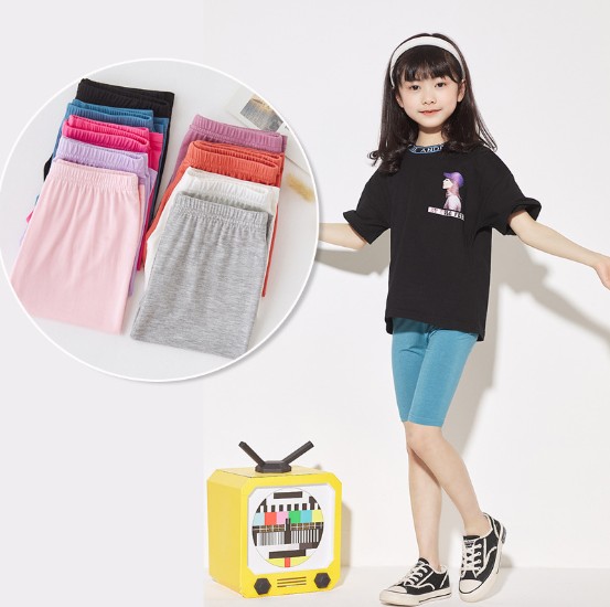 2021夏服新作韓国子供服　女の子　Modal生地　5分丈レギンス