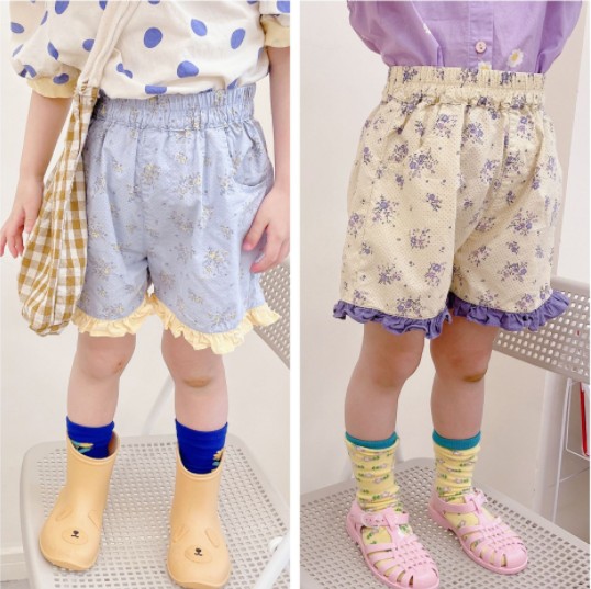 2021夏服新作韓国子供服　女の子　花柄　ショート・パンツ