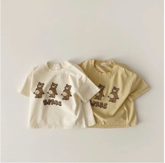 2021夏服新作韓国子供服　女の子　くまちゃん柄　半袖ｔシャツ
