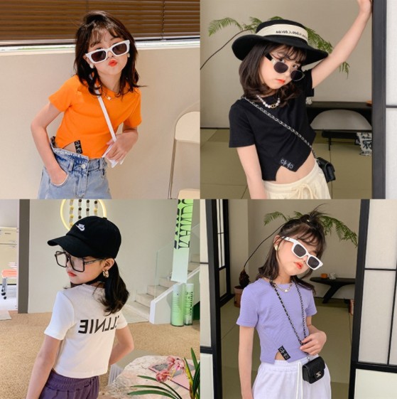2021夏服新作韓国子供服　女の子　4色　半袖ｔシャツ