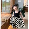 2021夏服新作韓国子供服　女の子　ドット柄　ワンピース