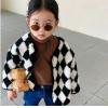 2021冬服新作韓国子供服　女の子  チェック柄　コート
