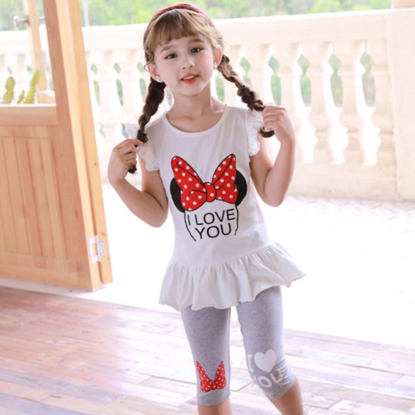 2022夏服新作韓国子供服　女の子　ミニー　上下セット