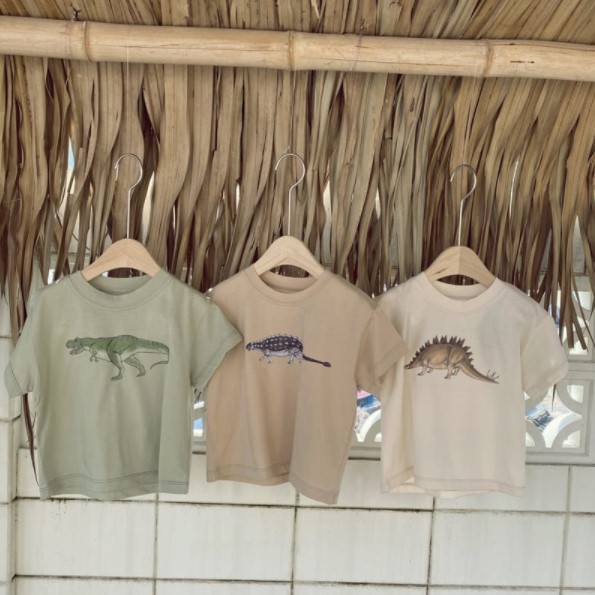 2022夏服新作韓国子供服　恐竜柄　半袖Ｔシャツ