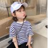 2022夏服新作韓国子供服　女の子　ボーダー　半袖Ｔシャツ