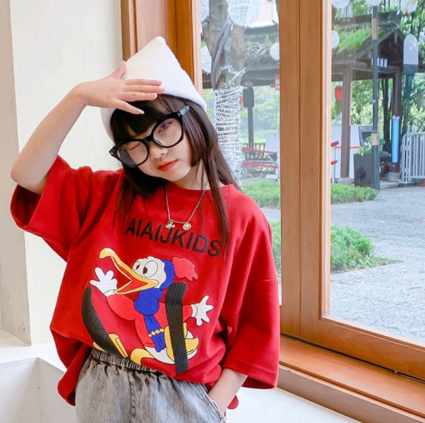 2022夏服新作韓国子供服　女の子　2色　半袖Ｔシャツ