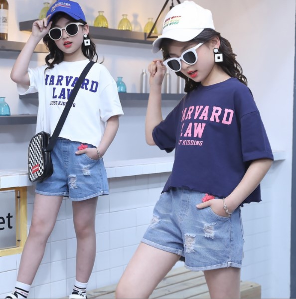 2022夏服新作韓国子供服　女の子　英字ロゴ　半袖Ｔシャツ