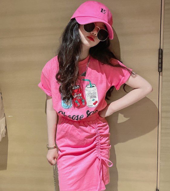 2022夏服新作韓国子供服　女の子　コ一ラ　上下セット