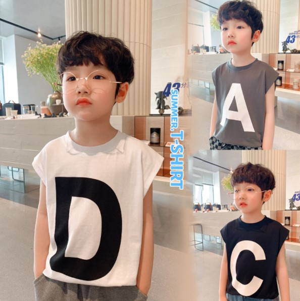 2022夏服新作韓国子供服　男の子　3色　タンクトップ