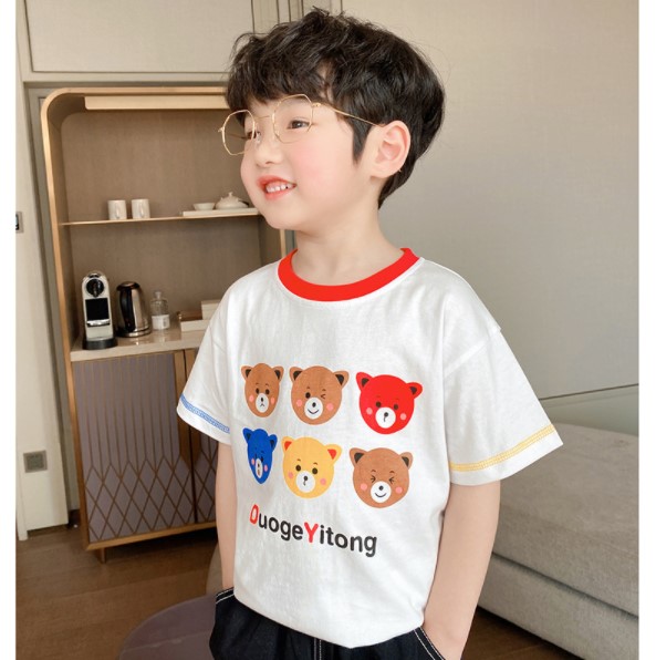2022夏服新作韓国子供服  男の子　くまちゃん柄　半袖Ｔシャツ
