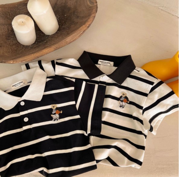 2022夏服新作韓国子供服　POLO　くまちゃん　半袖ｔシャツ