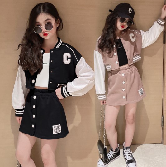 2022秋服新作韓国子供服　女の子　C柄　上下セット