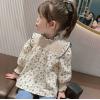 2022秋服新作韓国子供服　女の子　花柄　シャツ