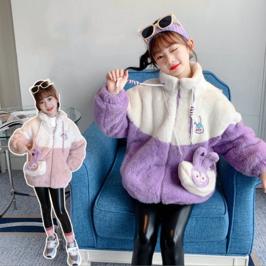 2022冬服新作韓国子供服　コート　アウター　バッグ付き