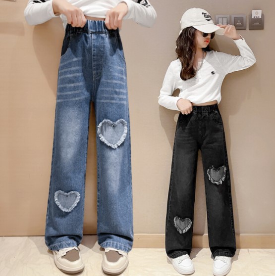 2023春服新作韓国子供服　女の子　デニムパンツ　ジーンズ