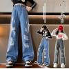 2023春服新作韓国子供服　女の子　破れジーンズ