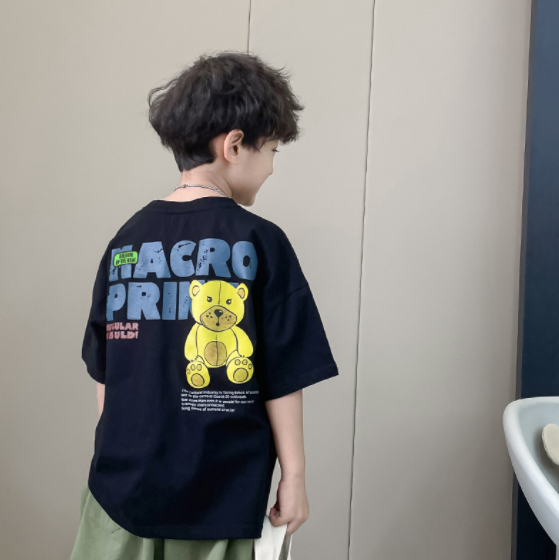 2023夏服新作韓国子供服　男の子　くまちゃん柄　半袖Ｔシャツ