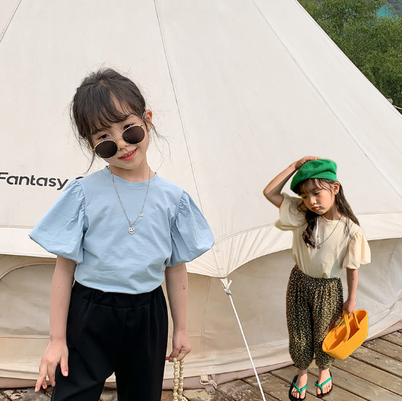 2023夏服新作韓国子供服　女の子　3色半袖tシャツ