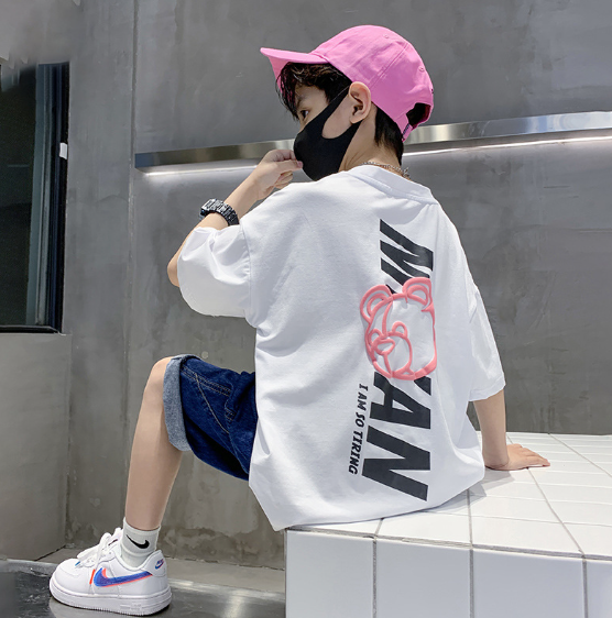 2023夏服新作韓国子供服　男の子　くまちゃん柄　半袖Tシャツ
