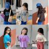 2023夏服新作韓国子供服　女の子　英字ロゴ　半袖Tシャツ
