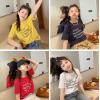 2023夏服新作韓国子供服　女の子　英字ロゴ　半袖Tシャツ