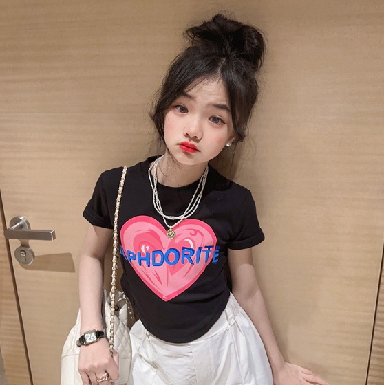 2023夏服新作韓国子供服　女の子　可愛い　半袖Tシャツ