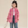 2023秋服新作韓国子供服　女の子　チェック柄ブラウス