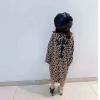 2023秋服新作韓国子供服　女の子　豹柄　ワンピース