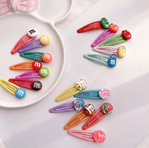 2023新作韓国ファッション　女の子　M&M's　ヘアピン